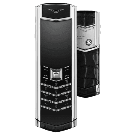 VERTU SIGNATURE S DESIGN BLACK ALLIGATOR STAINLESS STEEL