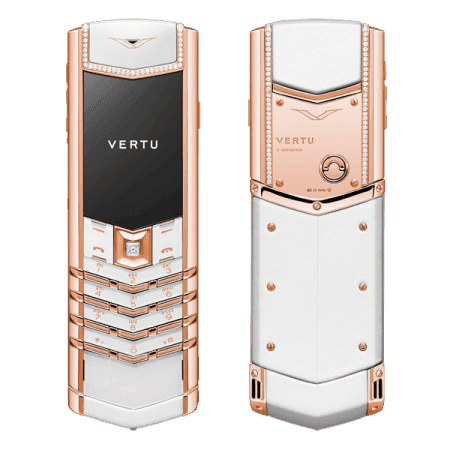 Vertu Signature S Design Pure White Red Gold Diamonds