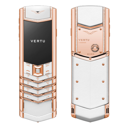  Vertu Signature S Design Pure White Red Gold Diamonds
