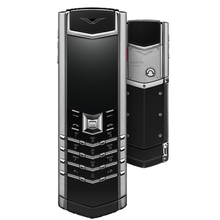 Signature S Design VERTU SIGNATURE S DESIGN STAINLESS STEEL BLACK LEATHER WITH RUBY