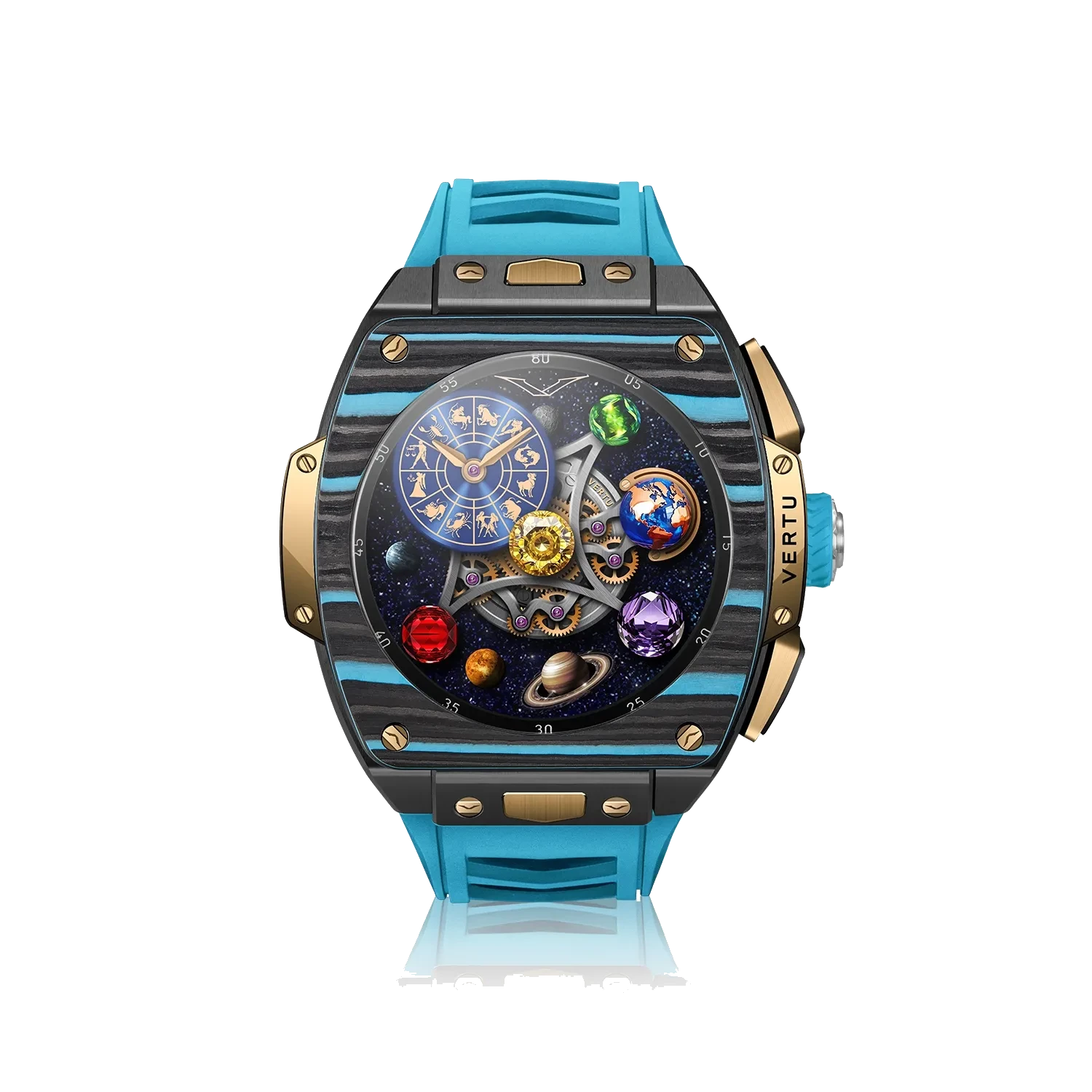 GRAND WATCH – Gold – Black and Blue Carbon
