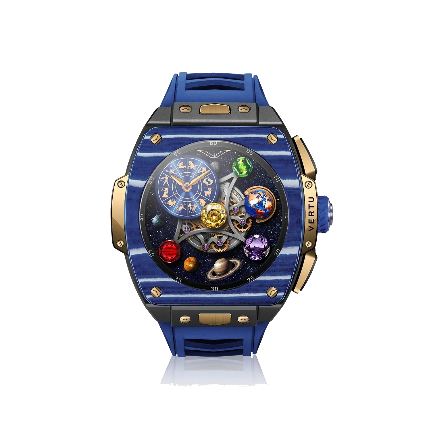 GRAND WATCH - Gold Blue and White Carbon