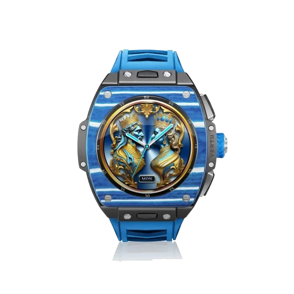 GRAND WATCH - Blue and white carbon
