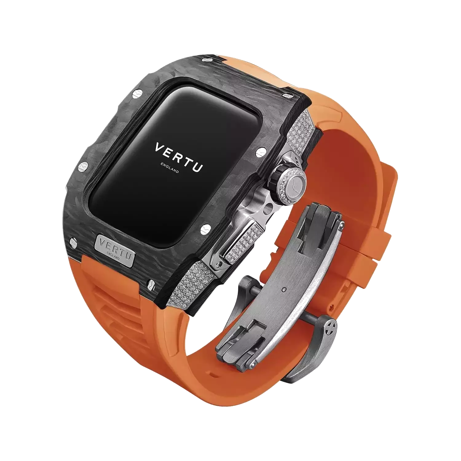 VERTU METAWATCH H1 Black with Diamonds (orange strap)